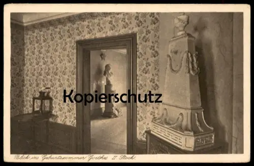 ALTE POSTKARTE FRANKFURT BLICK IN GOETHES GEBURTSZIMMER II. STOCK Johann Wolfgang von Goethe Museum poet cpa postcard AK