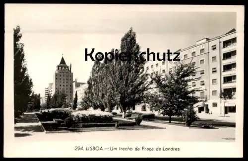 ÄLTERE POSTKARTE LISBOA - UM TRECHO DA PRACA DE LONDRES Lissabon Lisbonne Lisbon Portugal cpa postcard AK Ansichtskarte