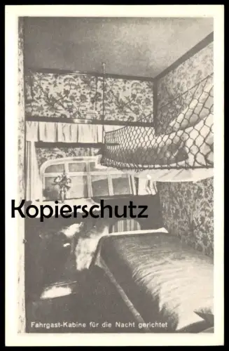 POSTKARTE ZEPPELIN FAHRGAST-KABINE FÜR DIE NACHT REPRO REPRODUKTION dirigeable Aviation dirigible airship cpa postcard
