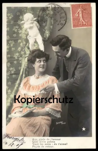 ALTE POSTKARTE L'AMOUR CUPID AMOR ANGE ENGEL ANGEL AMOUR Couple Paar Lovers Twosome cpa postcard AK Ansichtskarte