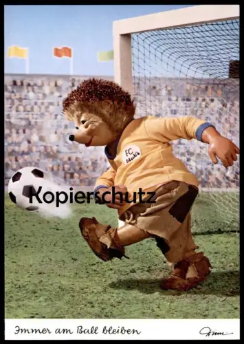 POSTKARTE FC MECKI IMMER AM BALL BLEIBEN... Fussball Play Jouer au Football Soccer Tor postcard cpa AK Ansichtskarte