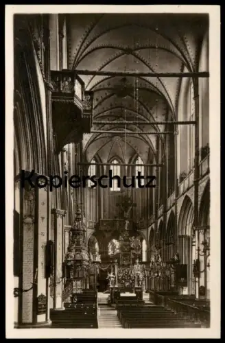 ALTE POSTKARTE STRALSUND NIKOLAIKIRCHE MITTELSCHIFF NACH OSTEN ALTAR Nicolaikirche Kirche church église autel postcard