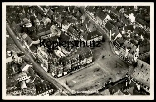 ALTE POSTKARTE ZWICKAU FLUGZEUGAUFNAHME Fliegeraufnahme Luftbild postcard cpa AK Ansichtskarte