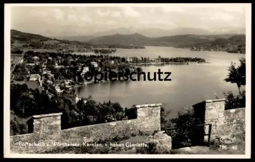 ALTE POSTKARTE PÖRTSCHACH AM WÖRTHERSEE KÄRNTEN VON HOHEN GLORIETTE Austria Autriche Portschach Worthersee cpa postcard