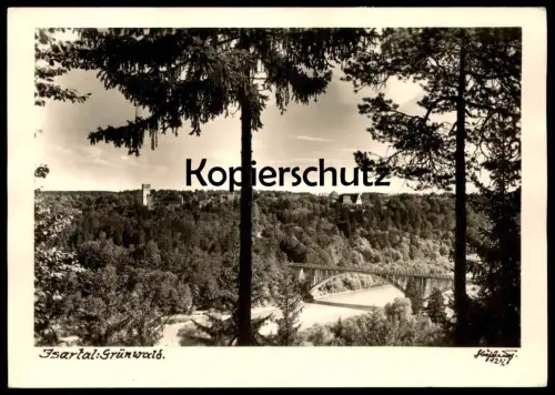 ÄLTERE POSTKARTE ISARTAL GRÜNWALD BEI MÜNCHEN 124 BURG Foto cpa postard Photo Ansichtskarte AK