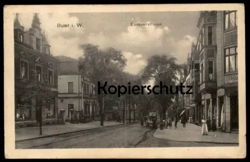 ALTE POSTKARTE GELSENKIRCHEN BUER ESSENERSTRASSE Essener Strasse Konditorei Hohe Eck Ansichtskarte