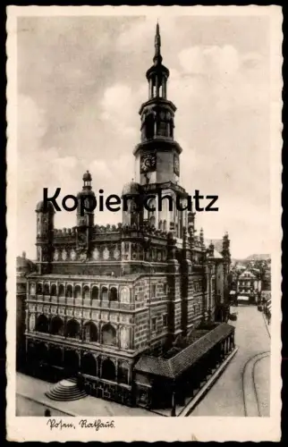 ALTE POSTKARTE POSEN POZNAN RATHAUS FELDPOST 1940 Absender: Mitglied Flugzeugführerschule Altenburg Ansichtskarte Polska