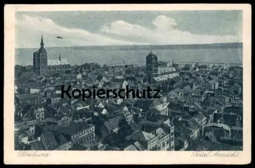 ALTE POSTKARTE STRALSUND TOTAL ANSICHT PANORAMA Totalansicht 1923 cpa postcard AK Ansichtskarte
