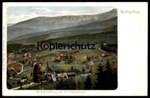 ALTE POSTKARTE BRÜCKENBERG MIT DER SCHNEEKOPPE KARPACZ GORNY SCHLESIEN RIESENGEBIRGE Karkonosze Krkonose Polska postcard
