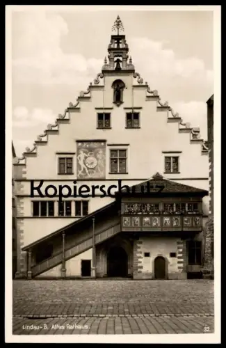 ALTE POSTKARTE LINDAU BODENSEE ALTES RATHAUS SONNENUHR Sundial Clock Horloge Chrono cpa postcard AK Ansichtskarte