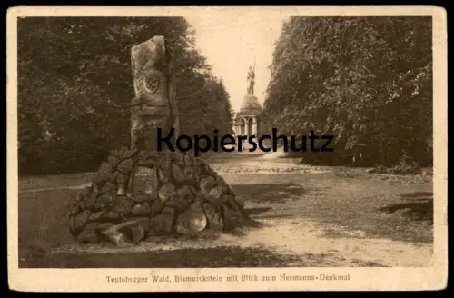 ALTE POSTKARTE BISMARCKSTEIN HERMANNSDENKMAL TEUTOBURGER WALD BEI DETMOLD Stempel Grotenburg 06.08.1922 cpa postcard
