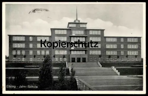 ALTE POSTKARTE ELBING JAHN-SCHULE 1940 Elblag Feldpost Polska Poland Polen Ostpreussen school école AK cpa postcard