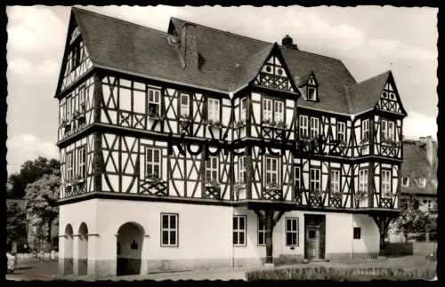 ÄLTERE POSTKARTE NASSAU AN DER LAHN RATHAUS ADELSHEIMER HOF Fachwerk Architektur architecture cpa postcard Ansichtskarte