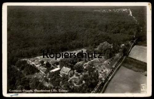 ALTE POSTKARTE GRAEBENDORF LANDHAUS GLIENKE KREIS TELTOW FLIEGERAUFNAHME bei Heidesee Königswusterhausen cpa postcard AK