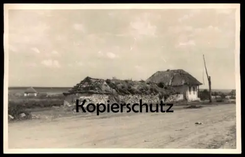 ALTE FOTO POSTKARTE AM DON HOF VERMUTLICH 1941 BEI ROSTOW Russland Russia Bauernhof Bauernhaus cpa photo postcard
