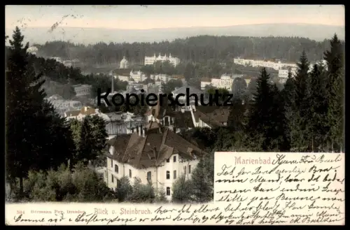ALTE POSTKARTE MARIENBAD BLICK VOM STEINBRUCH Marianske Lazne Ceska Czech Republic cpa postcard AK Ansichtskarte