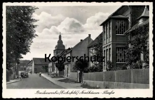ALTE POSTKARTE BREITENWORBIS EICHSFELD-WIPPERAUE NORDHÄUSER STRASSE 1941 Auto Car cpa postcard AK Ansichtskarte