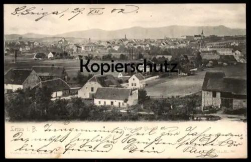 ALTE POSTKARTE LEIPA VON DER HORKA AUS PANORAMA Böhmisch Böhmen Ceska Lipa Sudeten Ansichtskarte AK postcard cpa