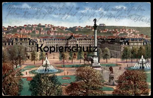 ALTE KÜNSTLER POSTKARTE STUTTGART NEUES SCHLOSS KUNSTKARTE NR. 15 chateau castle cpa postcard Ansichtskarte AK
