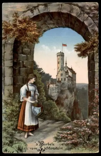 ALTE POSTKARTE S'BÄRBELE VOM LICHTENSTEIN Honau Kreis Reutlingen Schloss Castle Chateau cpa postcard AK Ansichtskarte