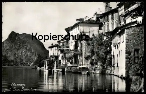 ÄLTERE POSTKARTE GANDRIA MIT SAN SALVATORE Lugano Tessin Suisse Svizzera Siwtzerland Schweiz cpa postcard Ansichtskarte