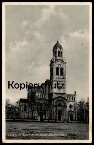 ALTE POSTKARTE LODSCH HL. KREUZ-KIRCHE AN DER SCHILLERSTRASSE 21.05.1940 LITZMANNSTADT LODZ Polska Poland Polen cpa AK