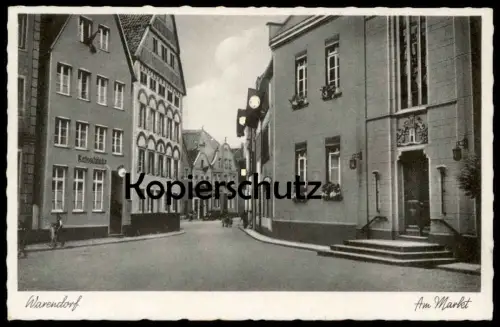 ALTE POSTKARTE WARENDORF AM MARKT RATSSCHÄNKE 1941 BEFLAGGUNG AK Ansichtskarte cpa postcard