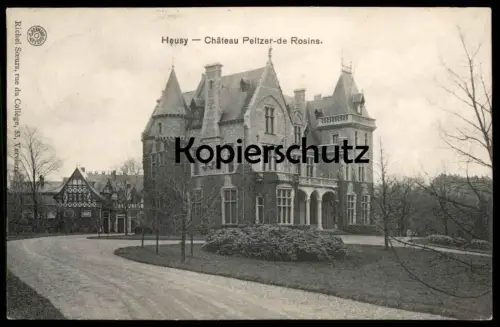 ALTE POSTKARTE HEUSY CHATEAU GEORGES PELTZER-DE ROSINS 1912 Verviers castle Schloss cpa postcard AK Ansichtskarte