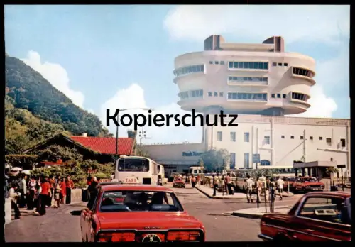 ÄLTERE POSTKARTE HONG KONG PEAK TOWER TAXI NR. 5 Droschken Taxen Station Busbahnhof cab Hongkong postcard Ansichtskarte