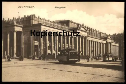 ALTE POSTKARTE STUTTGART KÖNIGSBAU STRASSENBAHN TRAM LINIE 114 & RING Verkehr tramway Ansichtskarte AK cpa postcard