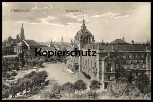 ALTE POSTKARTE STRASSBURG KAISERPLATZ STRASBOURG ALSACE ELSASS cpa postcard AK Ansichtskarte