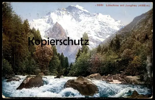 ALTE POSTKARTE LÜTSCHINE MIT JUNGFRAU Grindelwald Suisse Swiss Schweiz Switzerland Svizzera Mountain Mountains Montagne