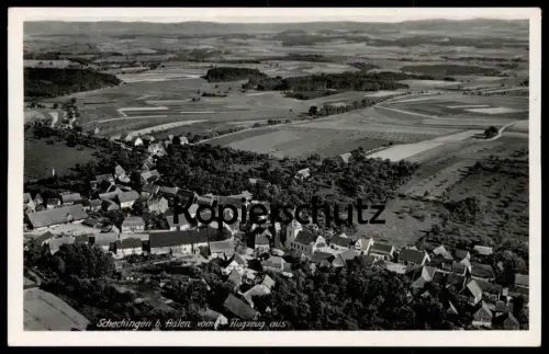 ALTE POSTKARTE SCHECHINGEN BEI AALEN VOM FLUGZEUG AUS Fliegeraufnahme Luftbild AK Ansichtskarte postcard cpa