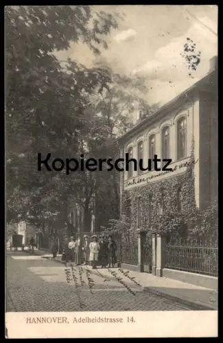 ALTE POSTKARTE HANNOVER ADELHEIDSTRASSE 14 PENSIONAT WEBER 1908 cpa postcard AK Ansichtskarte