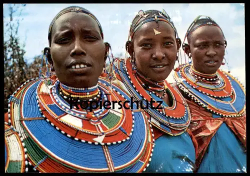 POSTKARTE KENIA MASAI WOMEN Woman Kenya Africa Afrika Traditional costume ethnic Massei Maasei Maassei postcard cpa AK