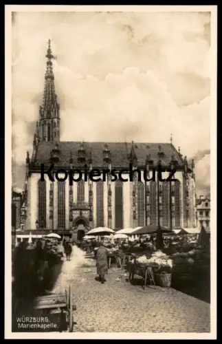ALTE POSTKARTE WÜRZBURG MARIENKAPELLE MARKT STAND Market place Marktplatz Marché Gemüse Vegetables Légumes cpa postcard