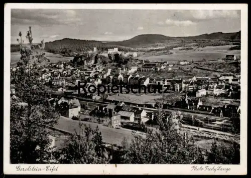 ALTE POSTKARTE GEROLSTEIN EIFEL PHOTO FREDY LANGE BAHNHOF FELDPOST 1940 station gare cpa postcard AK Ansichtskarte