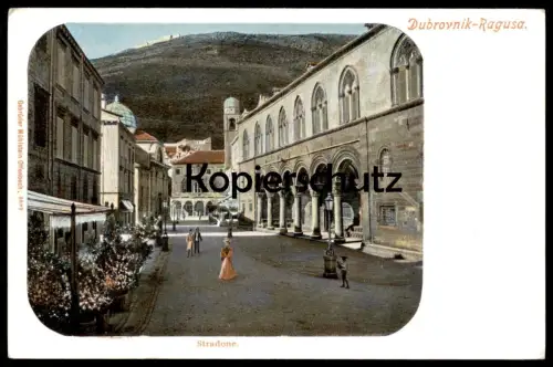 ALTE POSTKARTE DUBROVNIK RAGUSA STRADONE Raguse Hrvatska Kroatien Croatia cpa postcard AK Ansichtskarte