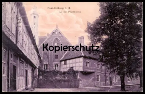 ALTE POSTKARTE BRANDENBURG AN DER HAVEL AN DER PAULIKIRCHE Kirche church église cpa postcard AK Ansichtskarte