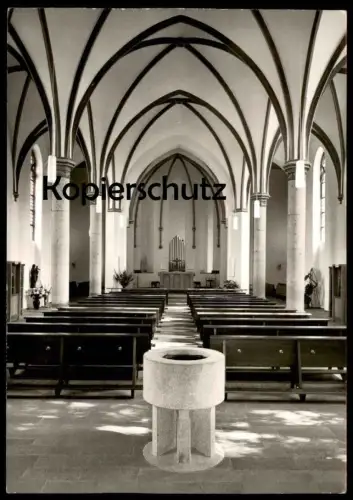 ÄLTERE POSTKARTE BENSBERG-REFRATH PFARRKIRCHE ST. JOHANN BAPTIST Bergisch Gladbach Kirche Orgel organ orgue cpa AK