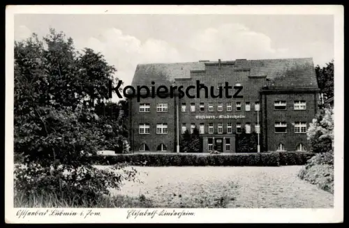 ALTE POSTKARTE ELISABETH-KINDERHEIM LUBMIN IN POMMERN BEI GREIFSWALD Children's Home foyer d'enfants postcard cpa AK