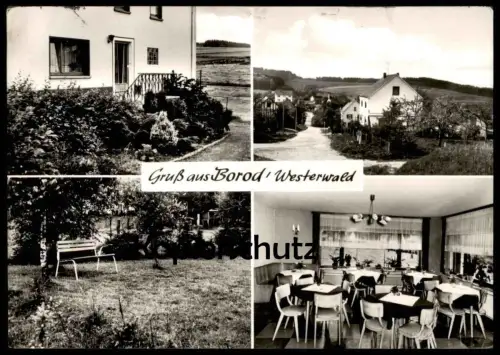 ÄLTERE POSTKARTE GRUSS AUS BOROD IM WESTERWALD GASTSTÄTTE UND PENSION ZUM WIESENTAL B. EUTENEUER Hachenburg cpa postcard