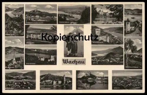 ALTE POSTKARTE WACHAU TRACHT WEISSENKIRCHEN SCHWALLENBACH AGGSBACH MARBACH PERSENBEUG-YBSS SPITZ postcard Feldpost 1942