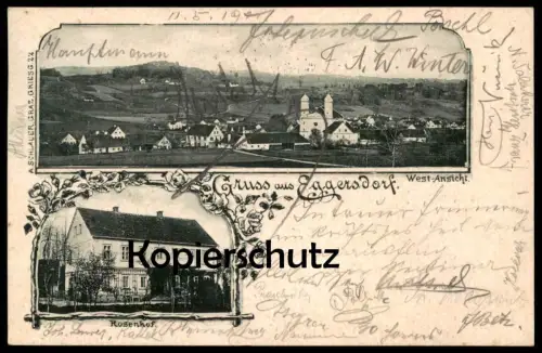 ALTE POSTKARTE GRUSS AUS EGGERSDORF ROSENHOF WEST-ANSICHT bei Graz postcard cpa AK Ansichtskarte
