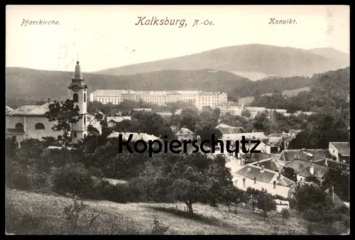 ALTE POSTKARTE KALKSBURG PFARRKIRCHE KONVIKT Stift Kirche church Liesing Wien Vienna Vienne postcard cpa Ansichtskarte