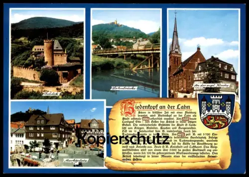 ÄLTERE POSTKARTE BIEDENKOPF LAHN WAPPEN & GESCHICHTE CHRONIK Chronikkarte chronique chronicle storycard cpa postcard AK