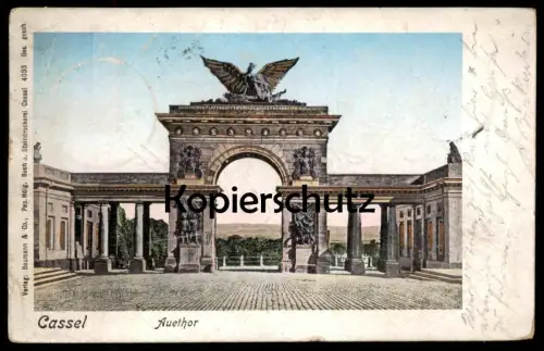 ALTE POSTKARTE CASSEL AUETHOR VERGOLDET Auetor Tor Kassel Goldschnitt doré gold plated gold-farben cpa postcard AK