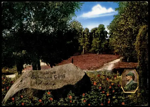 ÄLTERE POSTKARTE HERMANN LÖNS GRAB LÜNEBURGER HEIDE Tietlinger Wacholderpark zw. Fallingbostel & Walsrode funeral grave