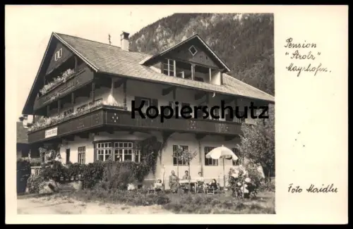 ÄLTERE POSTKARTE MAYRHOFEN PENSION STROLZ TIROL FOTO MAIDLER Photo Gäste Gast Guests Guest Client Visitor cpa postcard