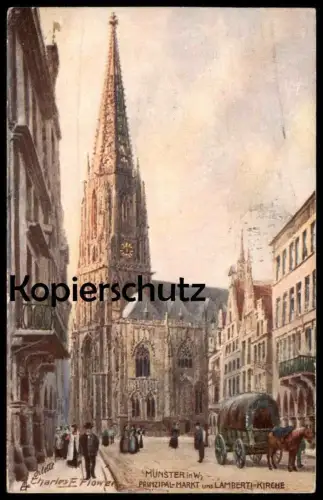 ALTE POSTKARTE MÜNSTER OILETTE RAPHAEL TUCK POSTCARD SERIE No.195B KÜNSTLER CHARLES F. FLOWER